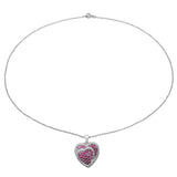 2.24 Carat Genuine Ruby & White Topaz .925 Sterling Silver Pendant