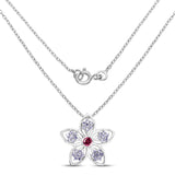 1.83 Carat Genuine Rhodolite and Tanzanite .925 Sterling Silver Pendant