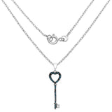 0.17 Carat Genuine Blue Diamond .925 Sterling Silver Pendant