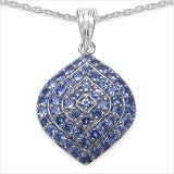 1.86 Carat Genuine Tanzanite .925 Sterling Silver Pendant