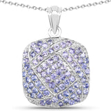 2.73 Carat Genuine Tanzanite .925 Sterling Silver Pendant