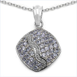 1.44 Carat Genuine Tanzanite .925 Sterling Silver Pendant