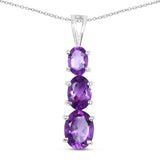 2.38 Carat Genuine Amethyst .925 Sterling Silver Pendant