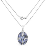 2.23 Carat Genuine Tanzanite and White Topaz .925 Sterling Silver Pendant