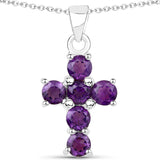 1.44 Carat Genuine Amethyst .925 Sterling Silver Pendant