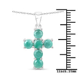 1.38 Carat Genuine Emerald .925 Sterling Silver Pendant