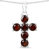 1.80 ct Genuine Garnet .925 Sterling Silver Pendant