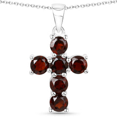 1.80 ct. Genuine Garnet .925 Sterling Silver Pendant