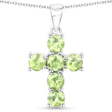 1.44 ct. Genuine Peridot .925 Sterling Silver Pendant