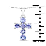 1.38 Carat Genuine Tanzanite .925 Sterling Silver Pendant