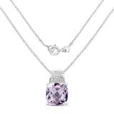 5.30 Carat Genuine Pink Amethyst .925 Sterling Silver Pendant