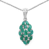 1.32 Carat Genuine Emerald .925 Sterling Silver Pendant