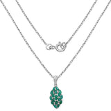 1.32 Carat Genuine Emerald .925 Sterling Silver Pendant