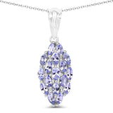 1.45 ct. Genuine Tanzanite .925 Sterling Silver Pendant