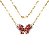 14K Yellow Gold Plated 4.59 Carat Genuine Ruby & White Topaz .925 Sterling Silver Pendant