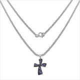 1.22 Carat Genuine Tanzanite & White Diamond .925 Sterling Silver Pendant