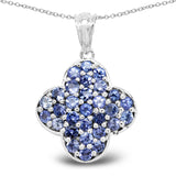 2.03 Carat Genuine Tanzanite .925 Sterling Silver Pendant