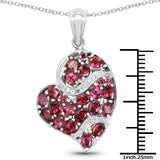4.23 Carat Genuine Rhodolite & White Topaz .925 Sterling Silver Pendant