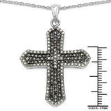 1.51 Carat Genuine Black Diamond & White Diamond .925 Sterling Silver Pendant