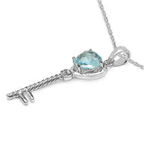3.25 Carat Genuine Blue Topaz .925 Sterling Silver Pendant