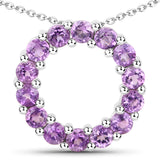 1.40 Carat Genuine Amethyst .925 Sterling Silver Pendant