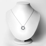 1.68 Carat Genuine Blue Sapphire and White Topaz .925 Sterling Silver Pendant