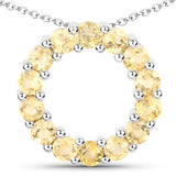 1.40 Carat Genuine Citrine .925 Sterling Silver Pendant