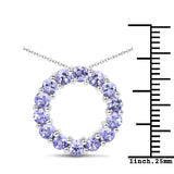 1.40 ct. Genuine Tanzanite .925 Sterling Silver Pendant