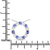 1.47 Carat Genuine Tanzanite and White Topaz .925 Sterling Silver Pendant