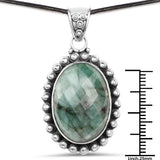 25.10 ct. Genuine Emerald .925 Sterling Silver Pendant