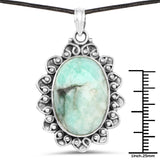30.15 ct. Genuine Emerald .925 Sterling Silver Pendant