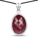 28.78 Carat Genuine Ruby .925 Sterling Silver Pendant
