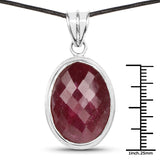 28.78 Carat Genuine Ruby .925 Sterling Silver Pendant