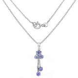 1.68 Carat Genuine Tanzanite & White Topaz .925 Sterling Silver Pendant