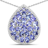 4.16 Carat Genuine Tanzanite .925 Sterling Silver Pendant