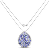 4.16 Carat Genuine Tanzanite .925 Sterling Silver Pendant