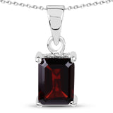 1.55 Carat Genuine Garnet .925 Sterling Silver Pendant