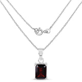 1.55 Carat Genuine Garnet .925 Sterling Silver Pendant