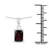 1.55 Carat Genuine Garnet .925 Sterling Silver Pendant