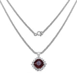 8.69 Carat Genuine Ruby & White Topaz .925 Sterling Silver Pendant