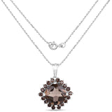 6.17 Carat Genuine Smoky Quartz .925 Sterling Silver Pendant
