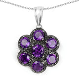 3.43 Carat Genuine Amethyst .925 Sterling Silver Pendant
