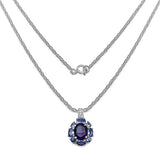 3.28 Carat Genuine Amethyst & Tanzanite .925 Sterling Silver Pendant