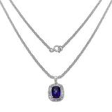 10.01 Carat Genuine Amethyst & White Topaz .925 Sterling Silver Pendant