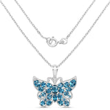 4.81 Carat Genuine London Blue Topaz .925 Sterling Silver Pendant