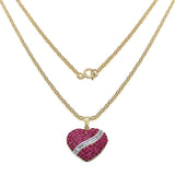 14K Yellow Gold Plated 4.67 Carat Genuine Ruby & White Topaz .925 Sterling Silver Pendant