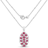 2.86 Carat Glass Filled Ruby .925 Sterling Silver Pendant