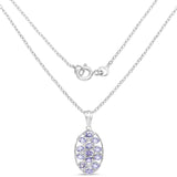 2.21 Carat Genuine Tanzanite .925 Sterling Silver Pendant