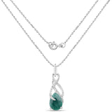 7.08 Carat Dyed Emerald .925 Sterling Silver Pendant