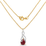 14K Yellow Gold Plated 7.48 Carat Dyed Ruby .925 Sterling Silver Pendant
